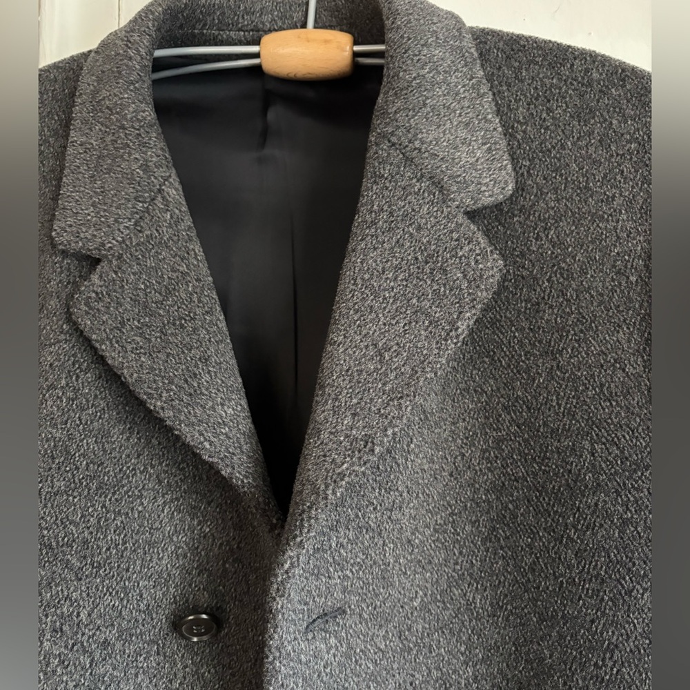 NWOT CROMBIE -Mens Scotland Aberdeen HEAVY GREY TWEED PURE WOOL COAT - OVERCOAT